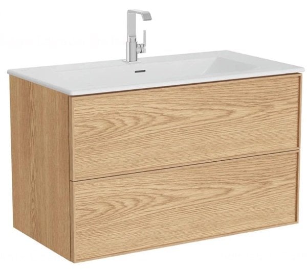 Vitra Metropole Edge Lavabo Dolabı 2 Çekmeceli Etajerli Lavabolu 100 cm.